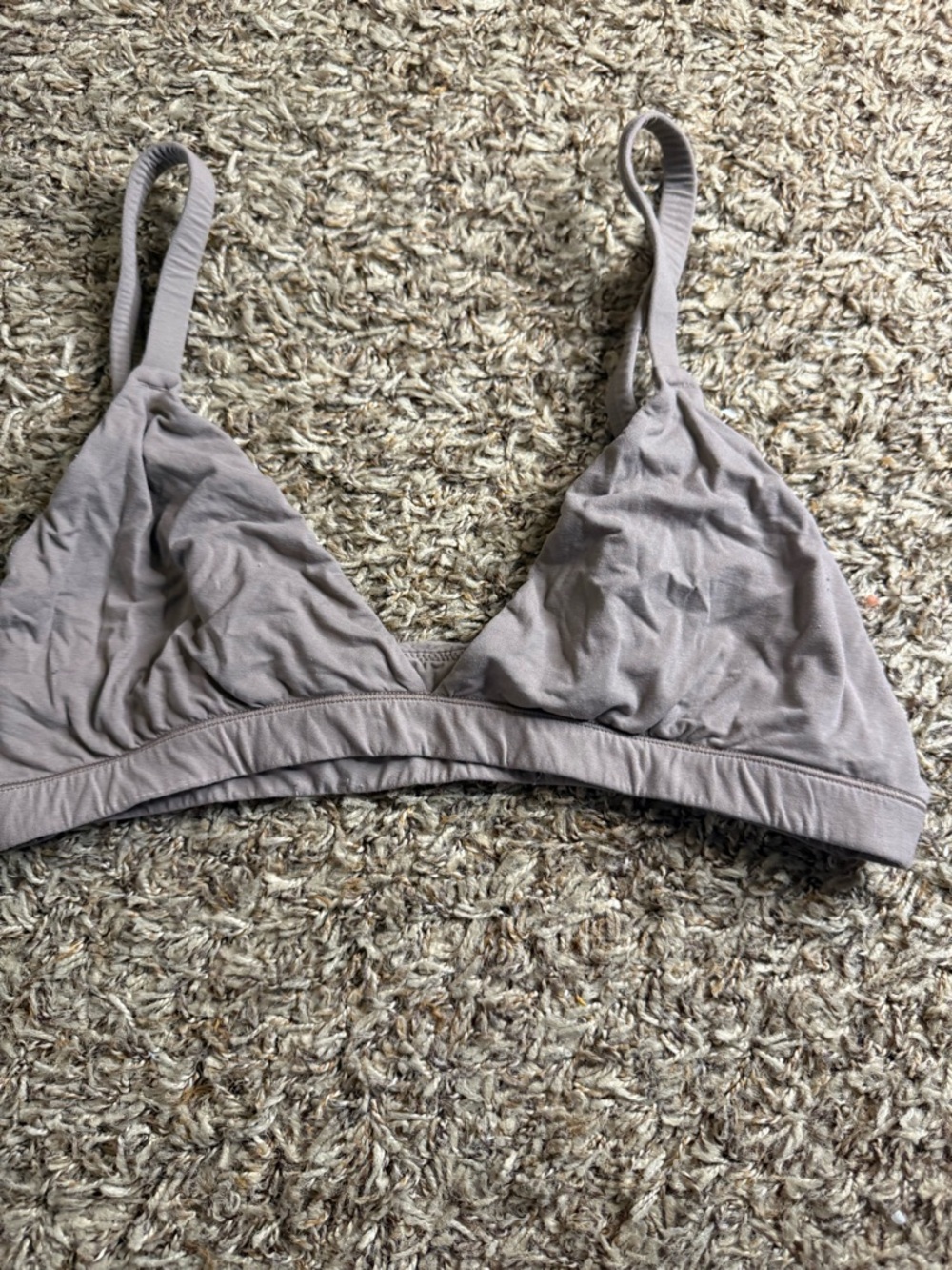 SKIMS Triangle Bralette S/M Taupe Neutral Adjustable Straps Fits Everybody